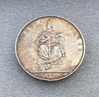 世界钱币专场拍卖 每周二开拍 - 1871年德国普鲁士普法胜利1泰勒银币