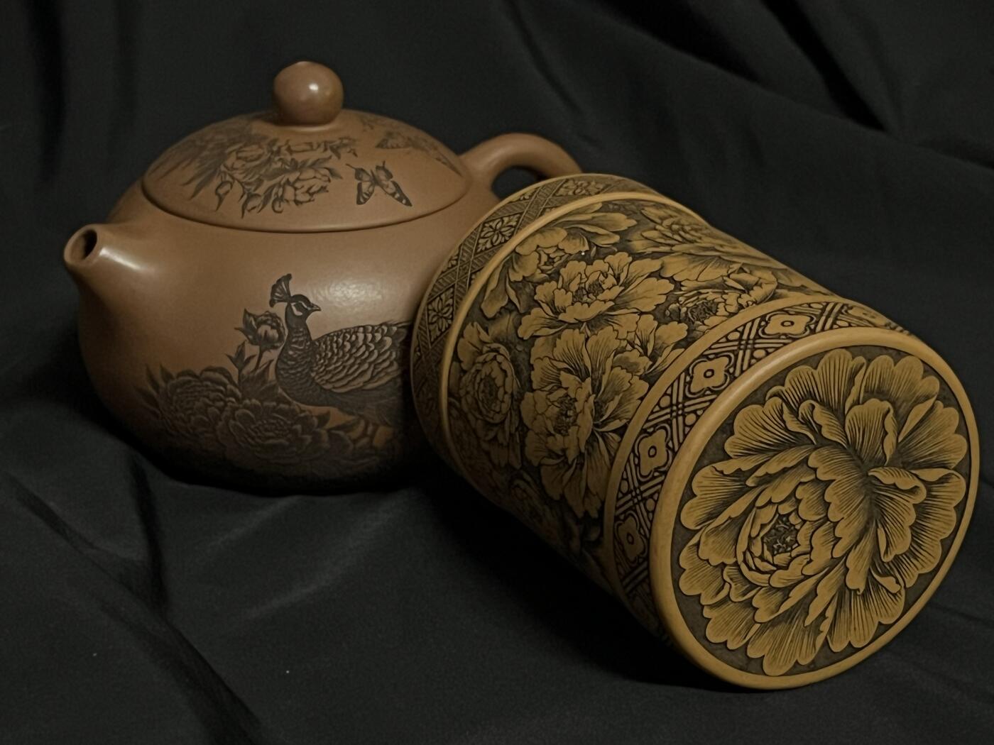 零元拍：原矿紫砂梨皮朱泥西施+主人杯（250CC左右）