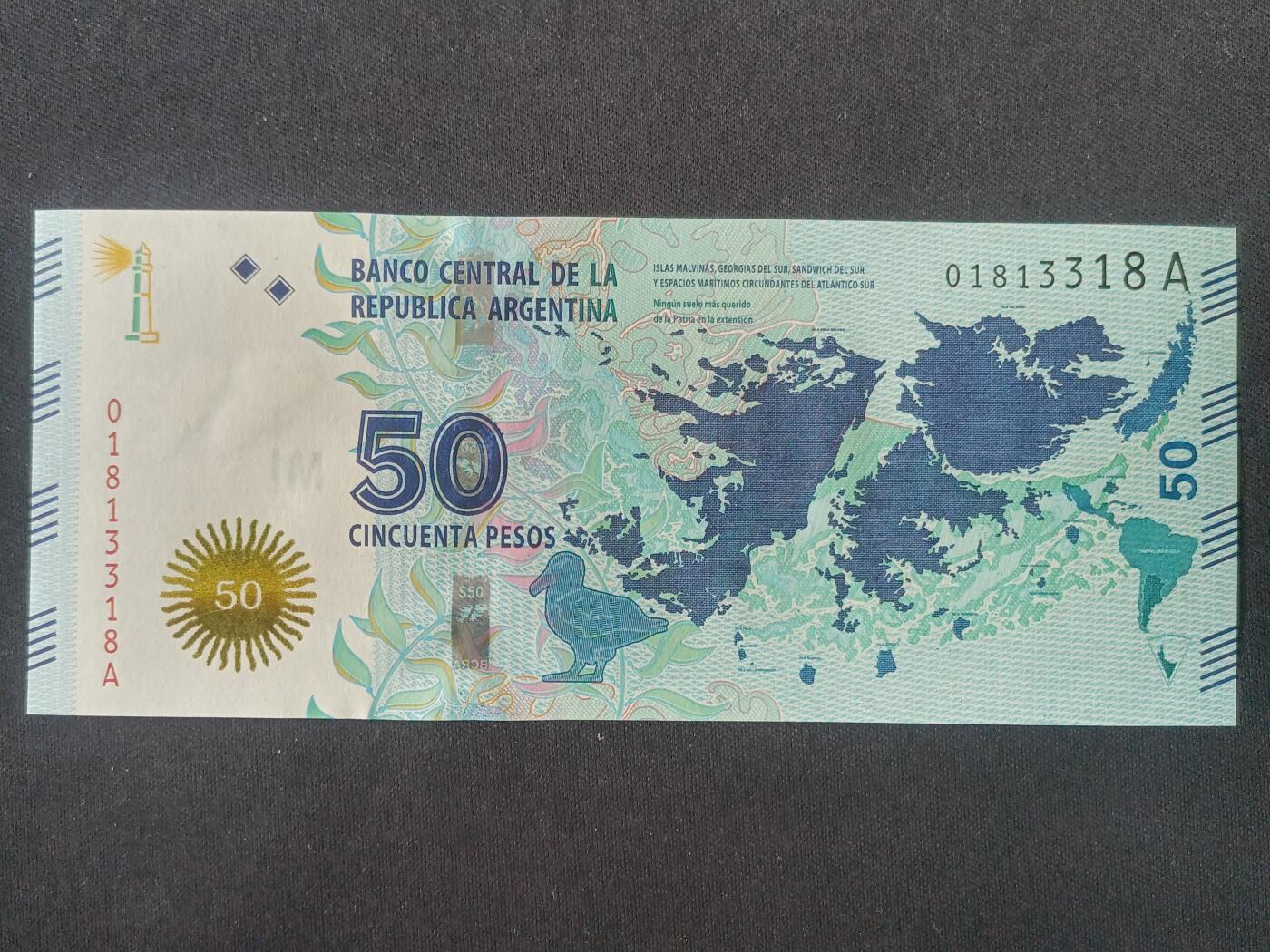 【游宝拍卖】丙午马年第18期 阿根廷-50比索【全新UNC】