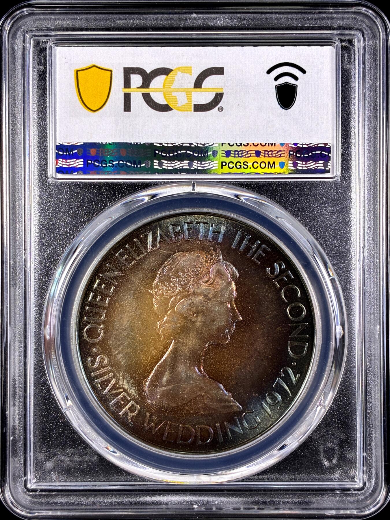 【雨安】【直播拍卖】【第0131期-评级币章】2026-04-04 周六 19:30 (金价1060, 银价18.08)  [评级现代] Jersey 泽西 2镑50便士 1972年 银婚  PCGS-MS67