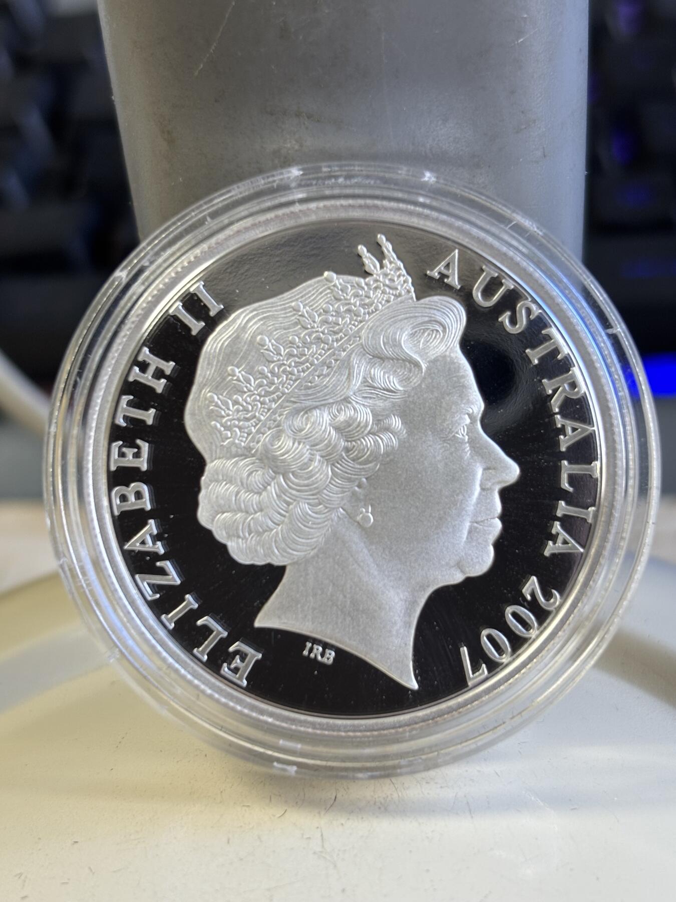 第196期拍卖 澳大利亚2007年澳洲袋鼠系列精制版1盎司纪念银币，999银