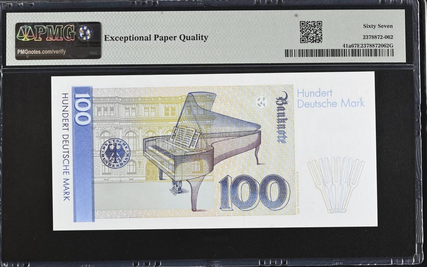 《愛美收藏》第239期-4.5周日外币黄金场  德国100马克 PMG67E 1989年克拉拉 稀少AAA 无4