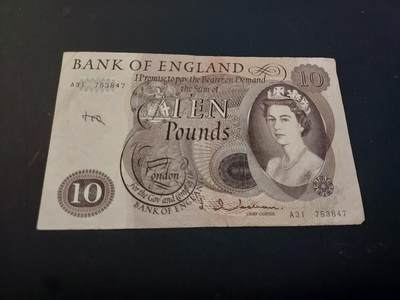 博彦收藏    4月11日 8点 钱币专场 - 英国女皇旧版10镑 流通品 有字迹