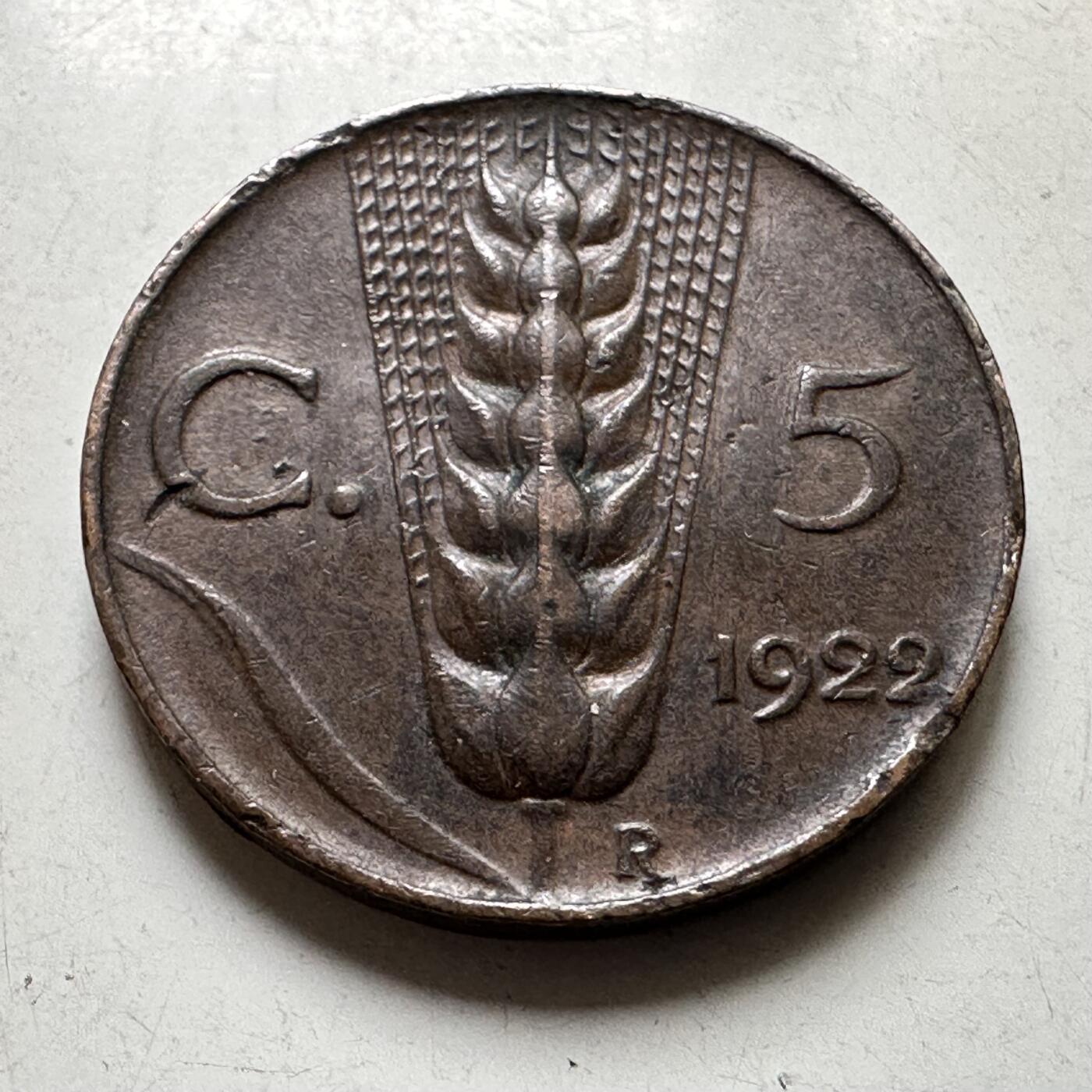 🌹外币初藏🌹🐯2026年第37场   每周二四六晚8️⃣点 接代拍 意大利1922年五分