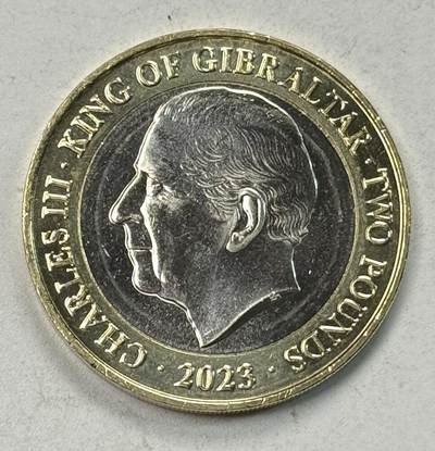 S&S Numismatic世界钱币-拍卖 第127期 直布罗陀2023年 全新改版-查尔斯三世国王头像 2英镑双色币