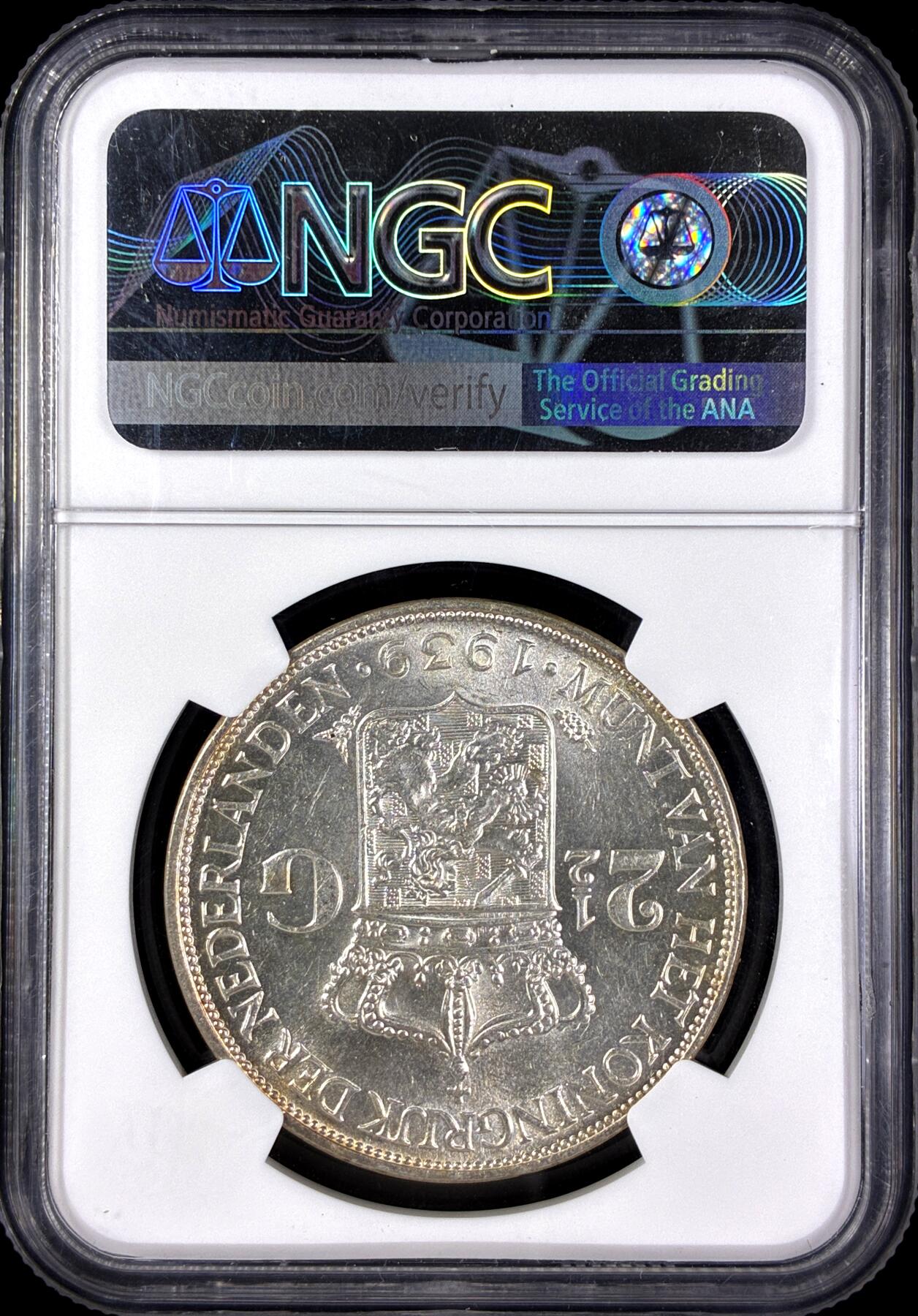 【雨安】【直播拍卖】【第0131期-评级币章】2026-04-04 周六 19:30 (金价1060, 银价18.08)  [评级欧洲] Netherlands 荷兰 王国 威廉明娜 2.5盾 1939年  NGC-AU58