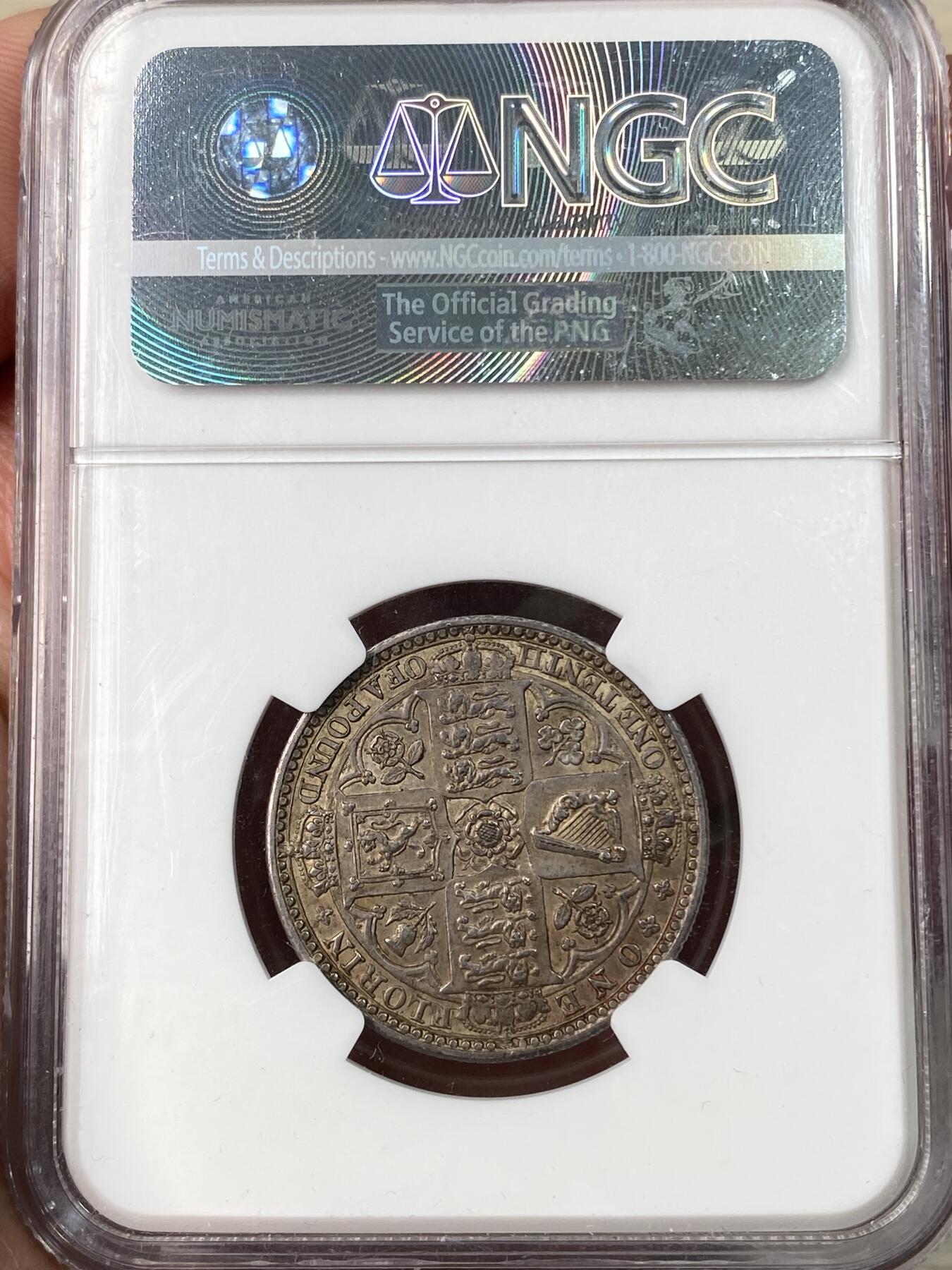 万国钱币拍卖第064期 NGC MS61 1849年英国维多利亚女王无神弗洛林 热度居高不下的品种 早期小维双辫头像 原味英伦酱彩包浆极美