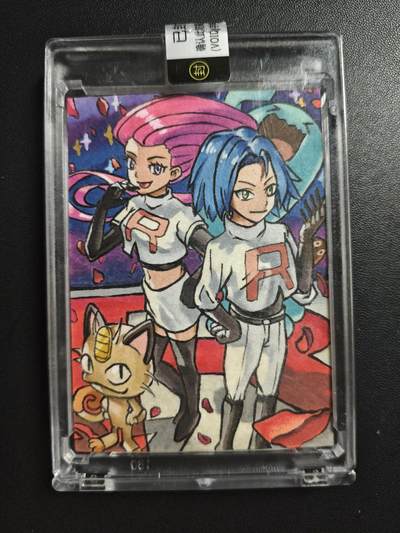 天玑星卡拍第184期《4.6周一截拍》持续收拍收评中 满赠卡需备注 - 【手绘卡】宝可梦 ET 火箭队 1of1 手绘卡
