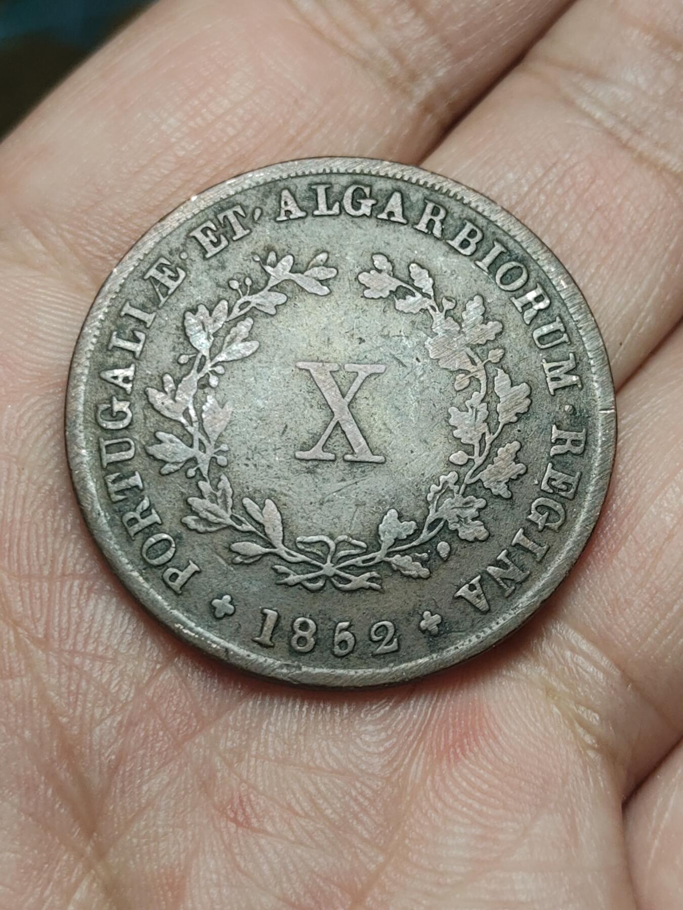 2026年第四十场(总第二百零九场）外国好品散币场(免佣金) 少见流通好品–葡萄牙王国1852年10瑞斯大铜币(玛利亚二世时期第二版)