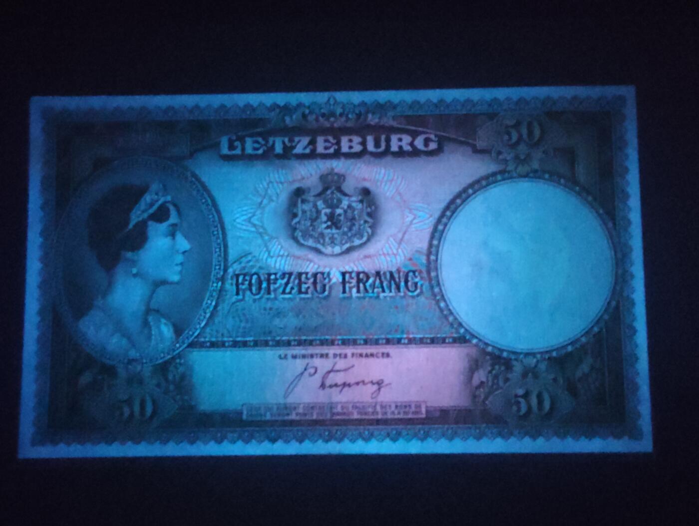 2026四月第一期，总222期 卢森堡1944版50法郎UNC- 夏洛特女大公 中高面值