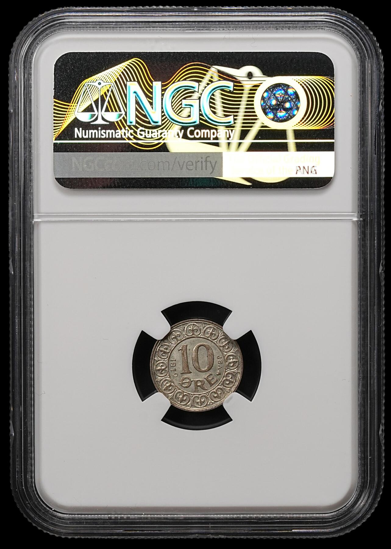 修遠堂世界钱币第110期 NGC MS65 1912年丹麦10欧尔银币