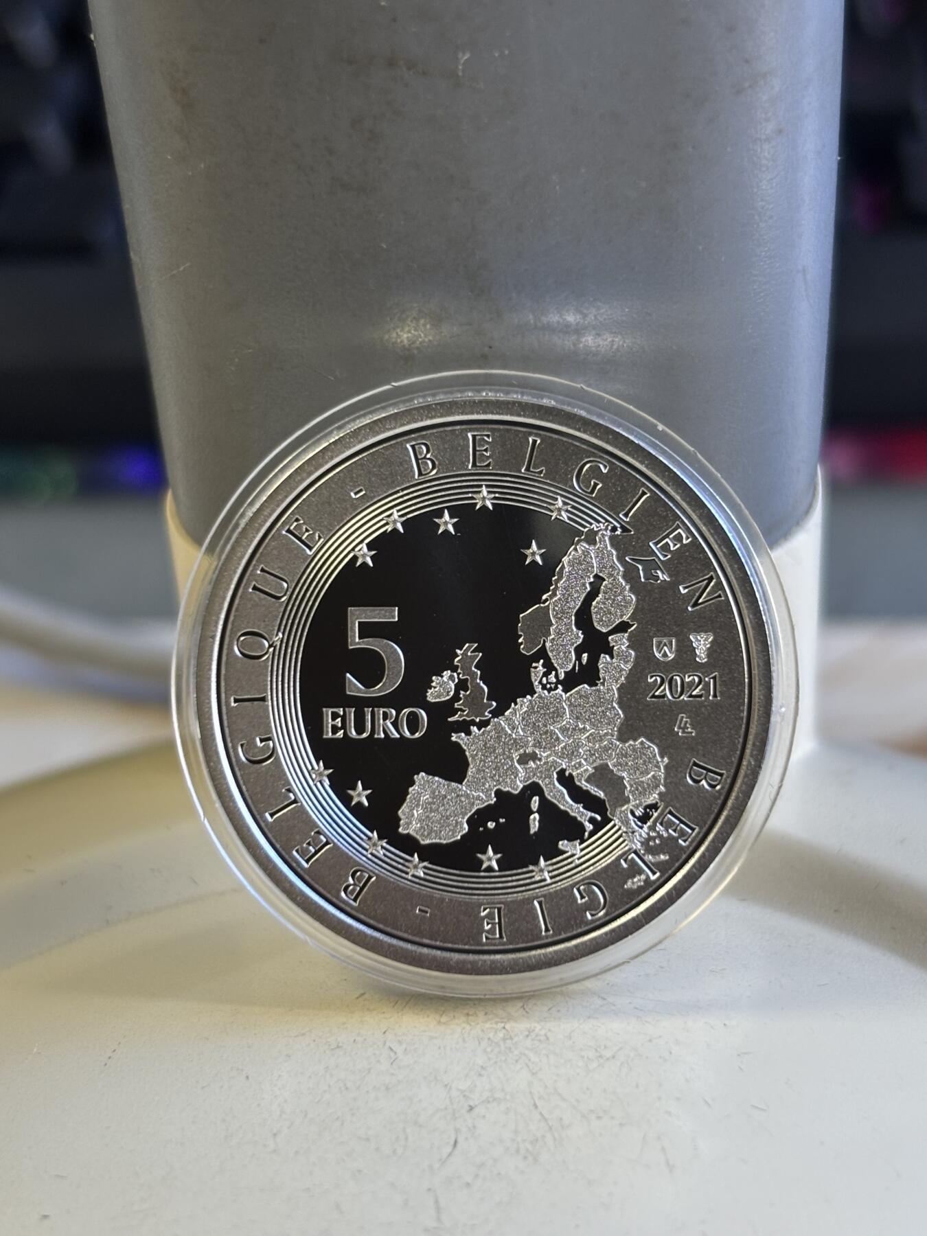 第196期拍卖 比利时2021年查尔斯·约瑟夫·范·德博莱银币，925银，14.6克