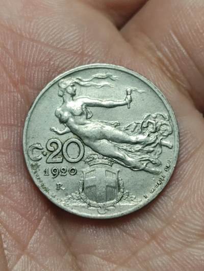2026年第四十场(总第二百零九场）外国好品散币场(免佣金) - 意大利王国1920年20分(维托里奥·埃马努埃莱三世第二版，R标罗马造)