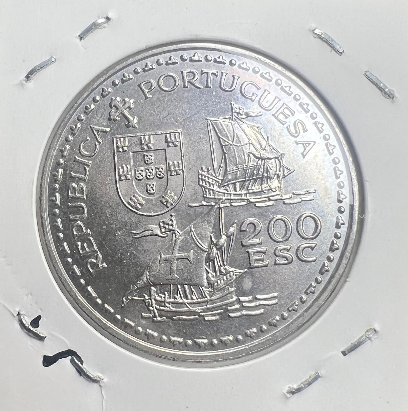 1994 年葡萄牙 200 埃斯库多纪念币 航海者亨利亲王诞辰 600 年 大航海时代