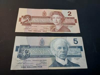 博彦收藏    4月11日 8点 钱币专场 - 加拿大 旧版2/5 元 流通品