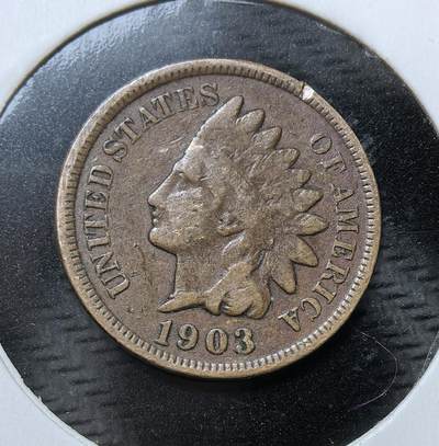 外国优质银币克朗币纪念章，每周六晚九点倒数截拍，满百包邮可寄存，持续收拍 - 美国1903年印第安人头像1分铜币，1859-1909 年流通，朗埃克设计，正面为自由女神印第安造型，背面饰盾徽花环，是美国 19 世纪末至 20 世纪初的经典流通币。