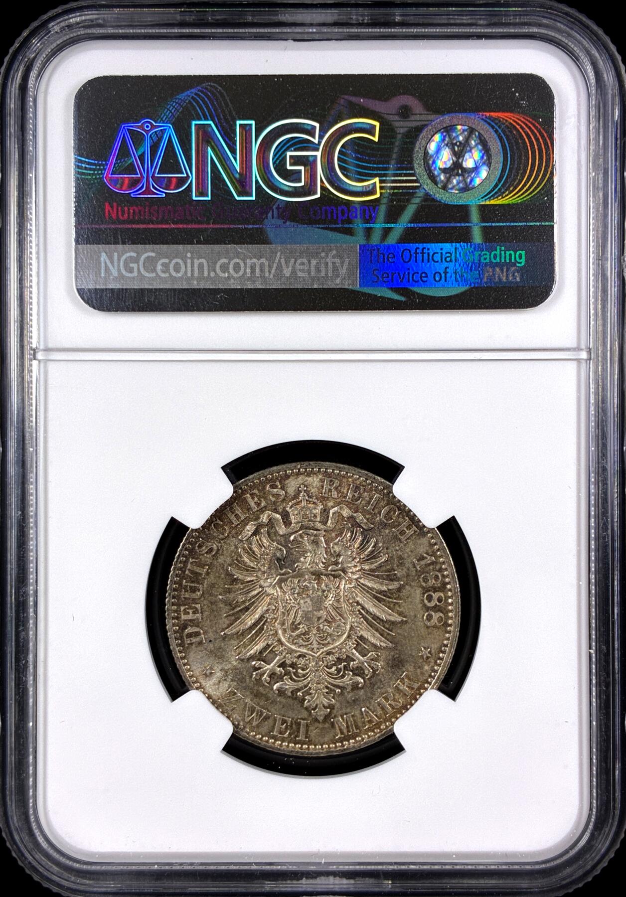 【雨安】【直播拍卖】【第0131期-评级币章】2026-04-04 周六 19:30 (金价1060, 银价18.08)  [评级德国] Germany 德国 帝国 J.098 普鲁士 2马克 (1888) 三皇 1888年  NGC-UNC