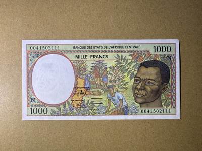 《愛美收藏》第239期-4.5周日外币黄金场  - 豹子号 中非法郎1000法郎 UNC 2000年 赤道几内亚版 豹子号