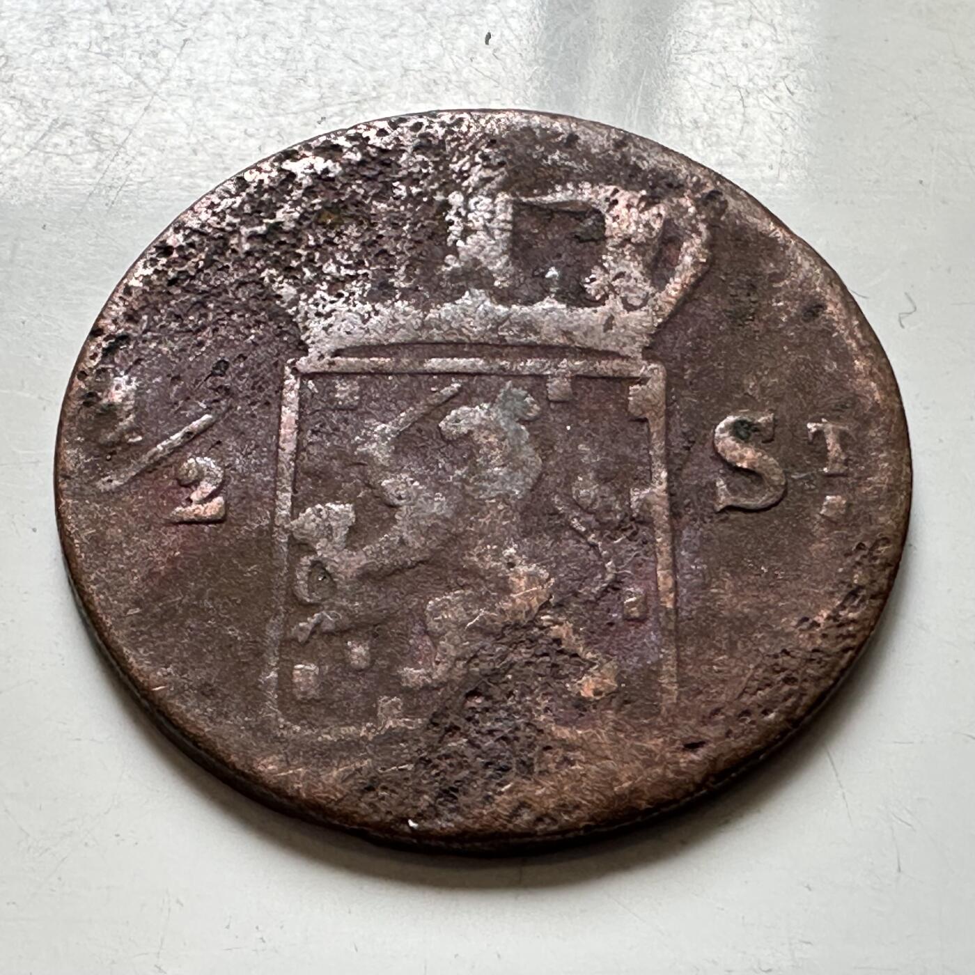 🌹外币初藏🌹🐯2026年第37场   每周二四六晚8️⃣点 接代拍 荷属东印度 1826年 1/2 Stuiver 铜币