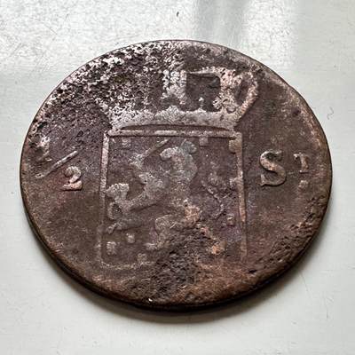 🌹外币初藏🌹🐯2026年第37场   每周二四六晚8️⃣点 接代拍 - 荷属东印度 1826年 1/2 Stuiver 铜币