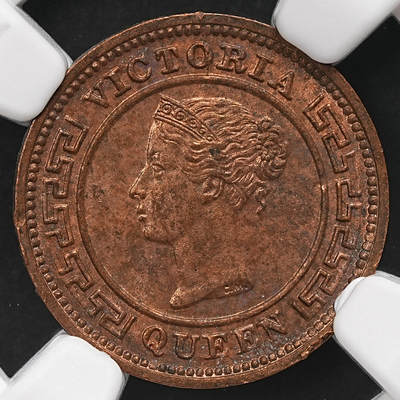 修遠堂世界钱币第110期 - NGC MS63RB 1890年英属锡兰1/4分铜币