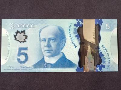 【游宝拍卖】丙午马年第18期 - 加拿大-5元【ND(2022) 全新UNC-】