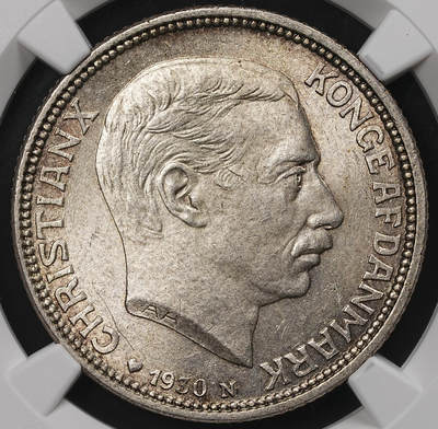 修遠堂世界钱币第110期 - NGC MS65 1930年丹麦国王60大寿纪念2克朗银币