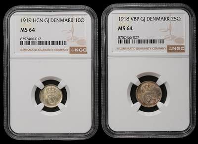 修遠堂世界钱币第110期 - NGC评级 丹麦银币两枚