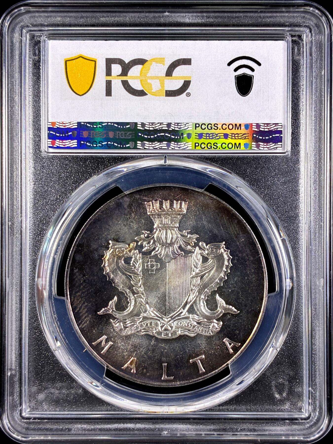 【雨安】【直播拍卖】【第0131期-评级币章】2026-04-04 周六 19:30 (金价1060, 银价18.08)  [评级现代] Malta 马耳他 2镑 1973年 姆迪纳城门  PCGS-MS66