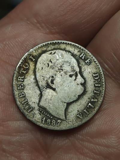 2026年第四十场(总第二百零九场）外国好品散币场(免佣金) - 意大利王国1887单年份1里拉银币(翁贝托一世时期，M标米兰造，835高银)