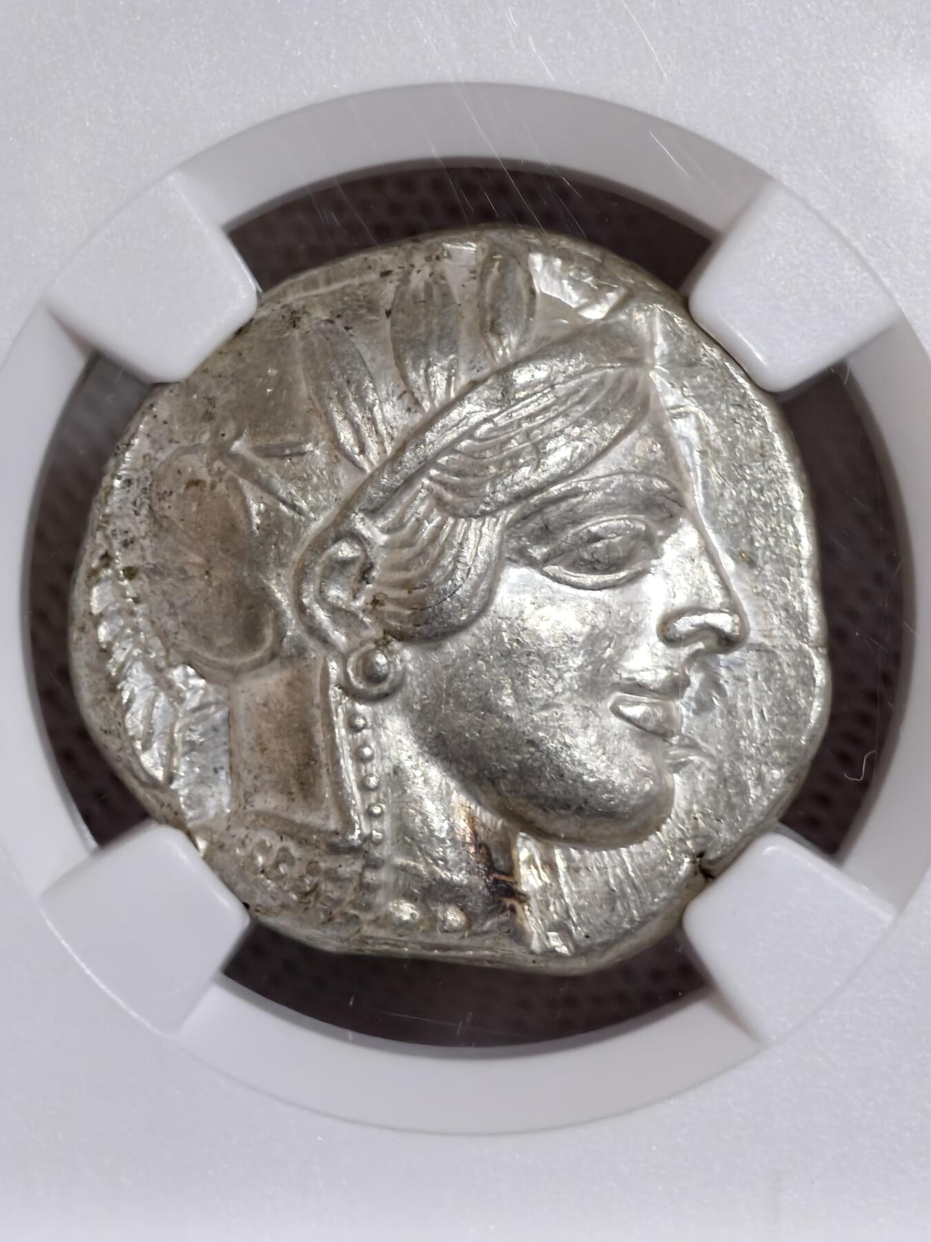 NGC-AU5/3古希腊雅典城邦雅典娜猫头鹰4德拉克马银币