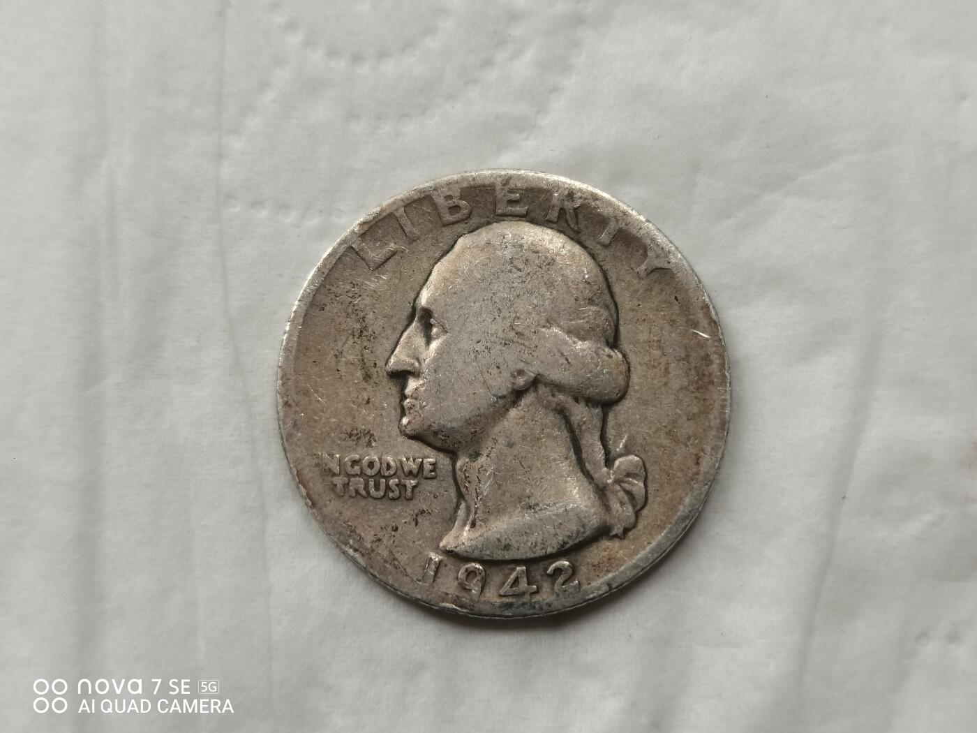 银币 1942年美国25美分银币