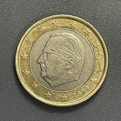 回流0405 - 比利时1999年1欧元双金属币 国王阿尔贝二世