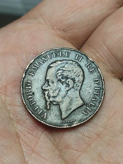 2026年第四十场(总第二百零九场）外国好品散币场(免佣金) - 意大利王国1867年5分(维托里奥·埃马努埃莱二世时期，M标米兰造，关门年仅发行2年)