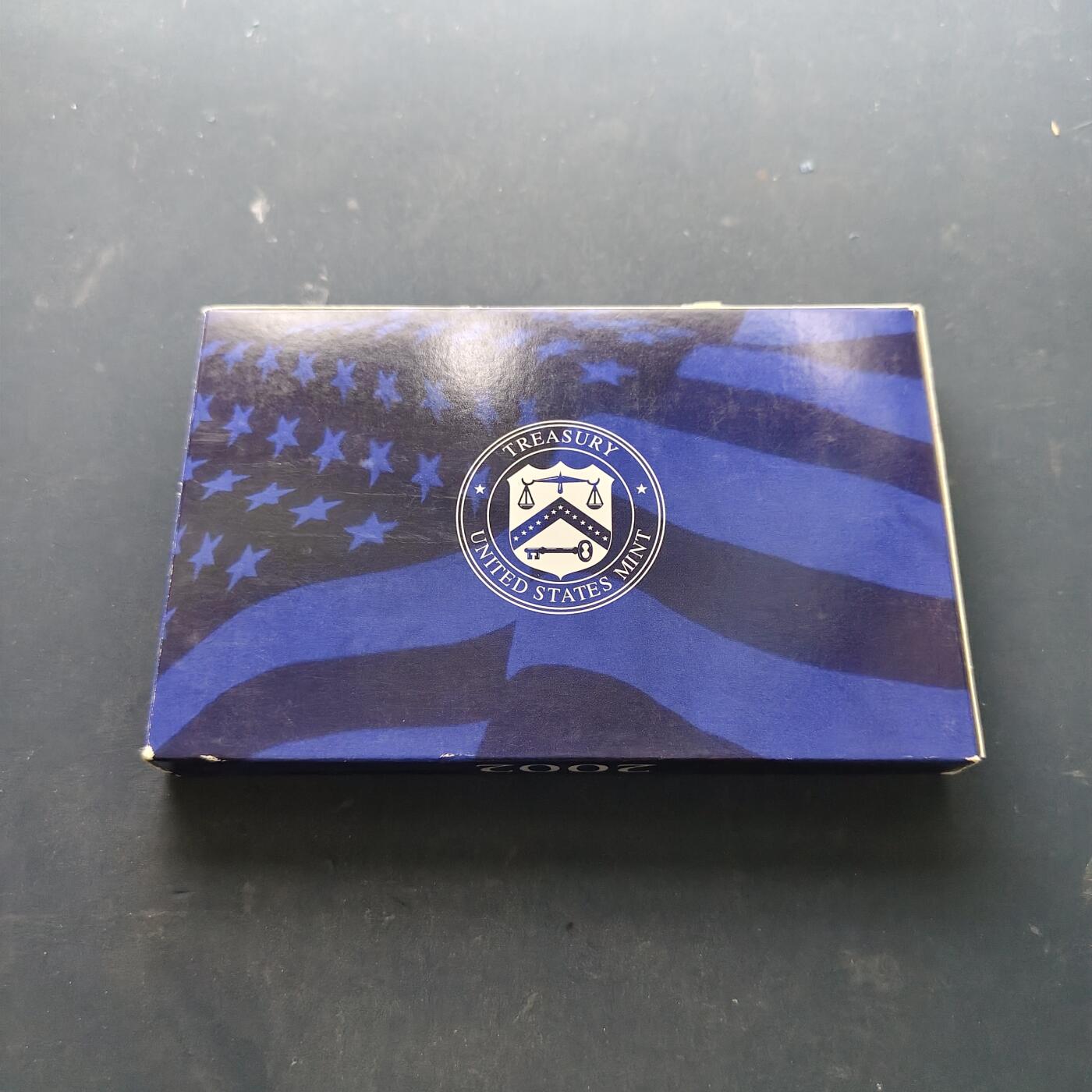 【全场包邮】纯粹捡漏拍519场 美国2002年官方封装精制套币（流通币一盒+州币一盒）-盒证全