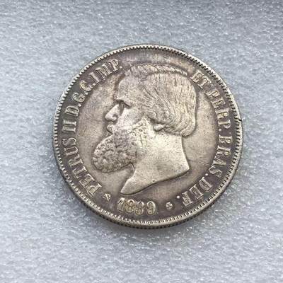 世界钱币专场拍卖 每周二开拍 - 1889年巴西帝国佩德罗二世2000瑞斯银币