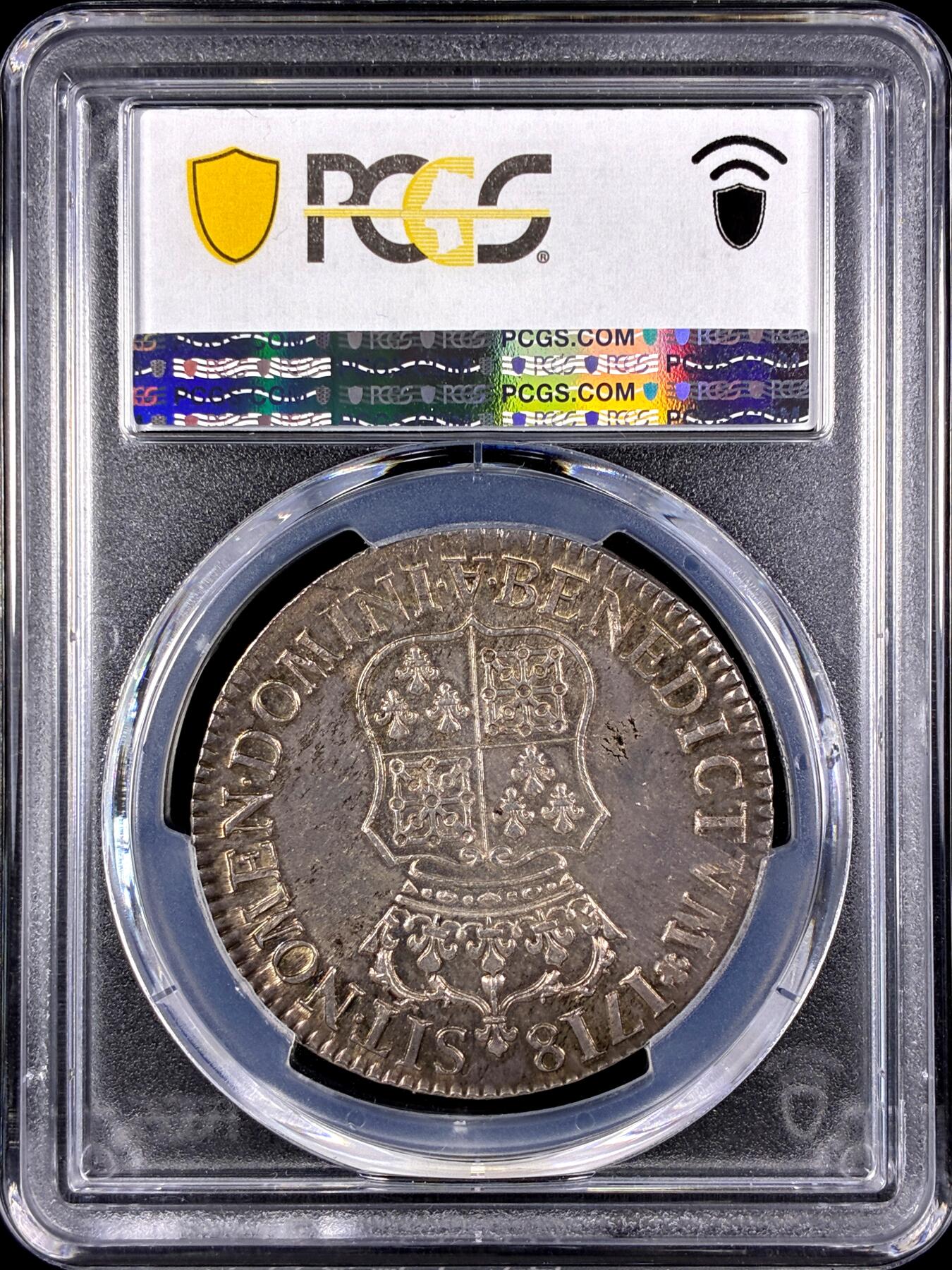 【雨安】【直播拍卖】【第0131期-评级币章】2026-04-04 周六 19:30 (金价1060, 银价18.08)  [评级法国] France 法国 1埃居 KM#0435 (1718-1720) 路易十五 儿童版大头像  PCGS-AU58 顶级原味淡美包浆, 底光光感十足 比很多这个币的MS品质都好