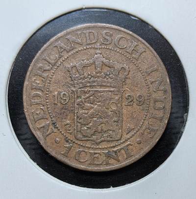 外国优质银币克朗币纪念章，每周六晚九点倒数截拍，满百包邮可寄存，持续收拍 - 荷属东印度1929年1分铜币，币面印有荷兰王室纹章。它是荷兰殖民统治时期的流通货币，见证了荷兰在东南亚殖民地的历史时期与官方货币体系。