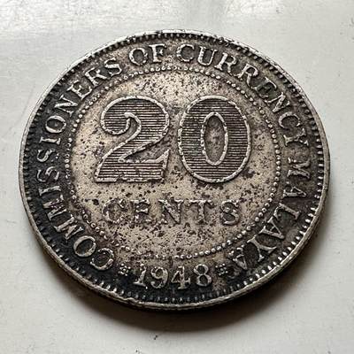 🌹外币初藏🌹🐯2026年第37场   每周二四六晚8️⃣点 接代拍 - 英属马来亚 1948年 乔治六世 20分 a