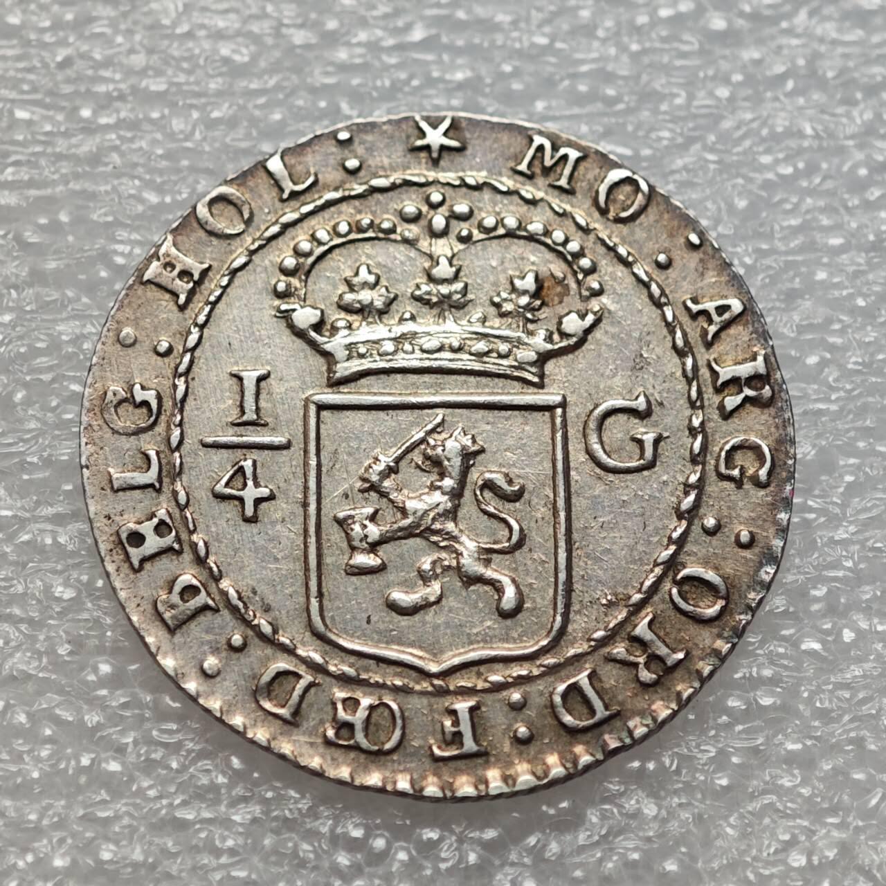  【淘币小摊】限时拍第八百九十二拍   教皇国塞舌尔加纳危地马拉场    每周一统一发货 荷属巴达维亚1802年1/4盾银币好品 km81