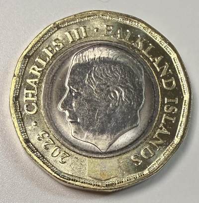 S&S Numismatic世界钱币-拍卖 第127期 福克兰群岛2023年 查尔斯三世国王头像 1英镑双色币