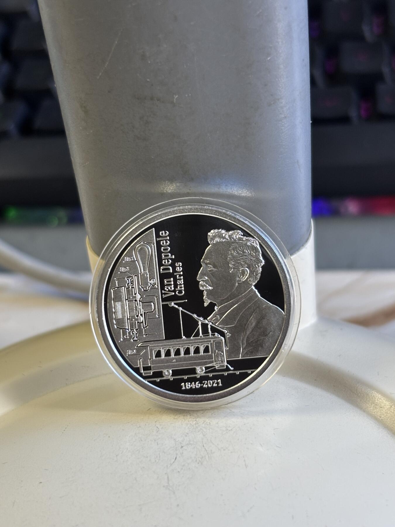 第196期拍卖 比利时2021年查尔斯·约瑟夫·范·德博莱银币，925银，14.6克