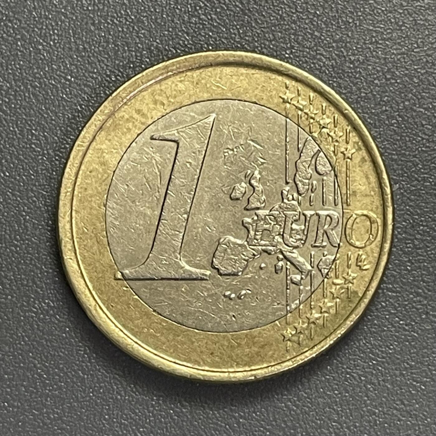 回流0405 比利时1999年1欧元双金属币 国王阿尔贝二世