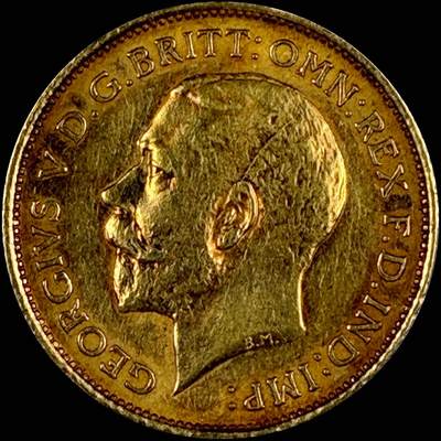 【雨安】【直播拍卖】【第0131期-评级币章】2026-04-04 周六 19:30 (金价1060, 银价18.08)  - [裸币金币] [金币] 英国 1/2镑 1916年 乔治五世 [3.99克, 0.917金] 实际重量有轻微损耗