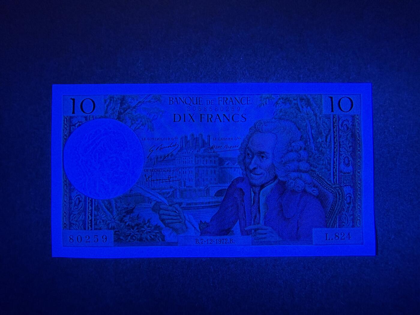 《愛美收藏》第239期-4.5周日外币黄金场  法国10法郎 UNC 1972年 法国作家伏尔泰