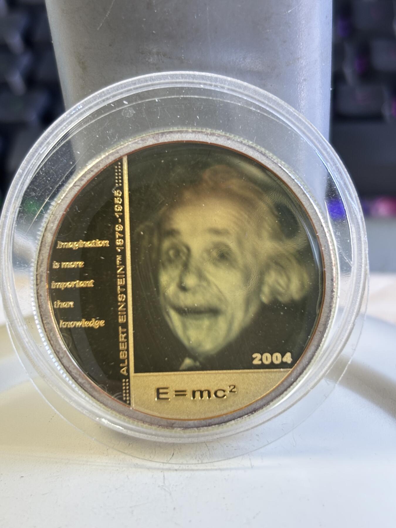 第196期拍卖 北马里亚纳2004年爱因斯坦诞生125周全息幻彩银币，925银，25克，发行2500枚