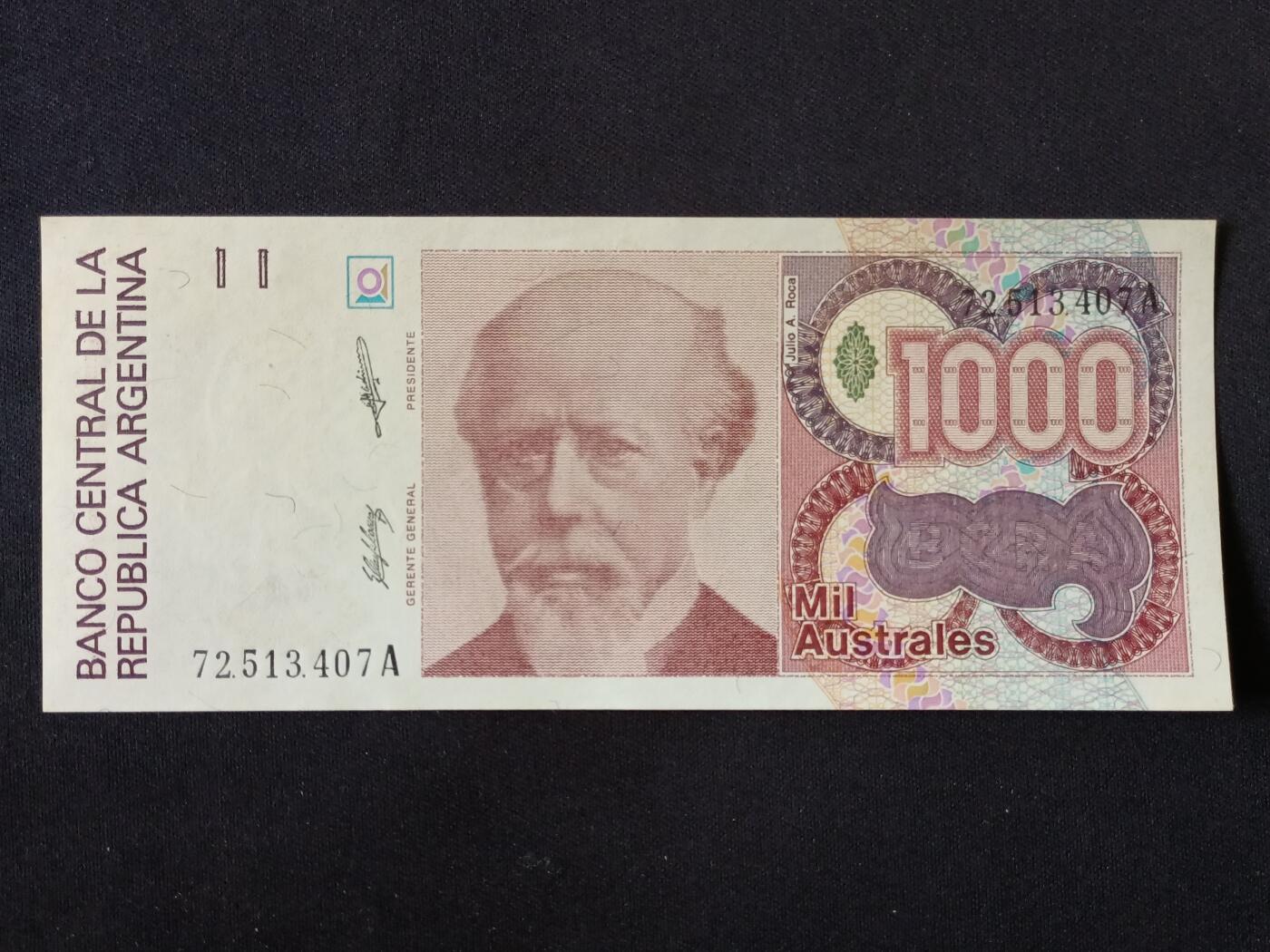 【游宝拍卖】丙午马年第18期 阿根廷-1000奥斯特拉【全新UNC-】