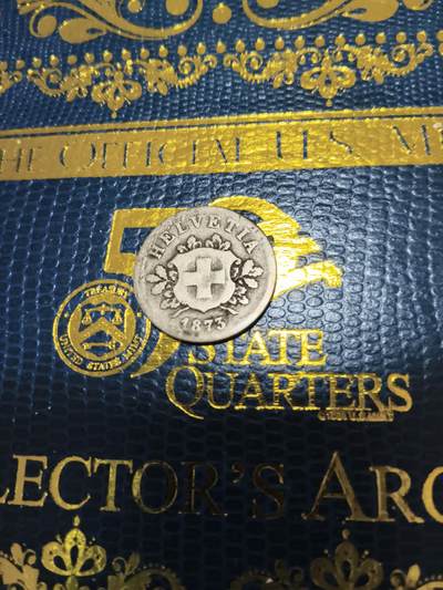 长老汇马年精选第十五场拍卖 - 1873瑞士10生丁银币，少见，克书F12分28美金