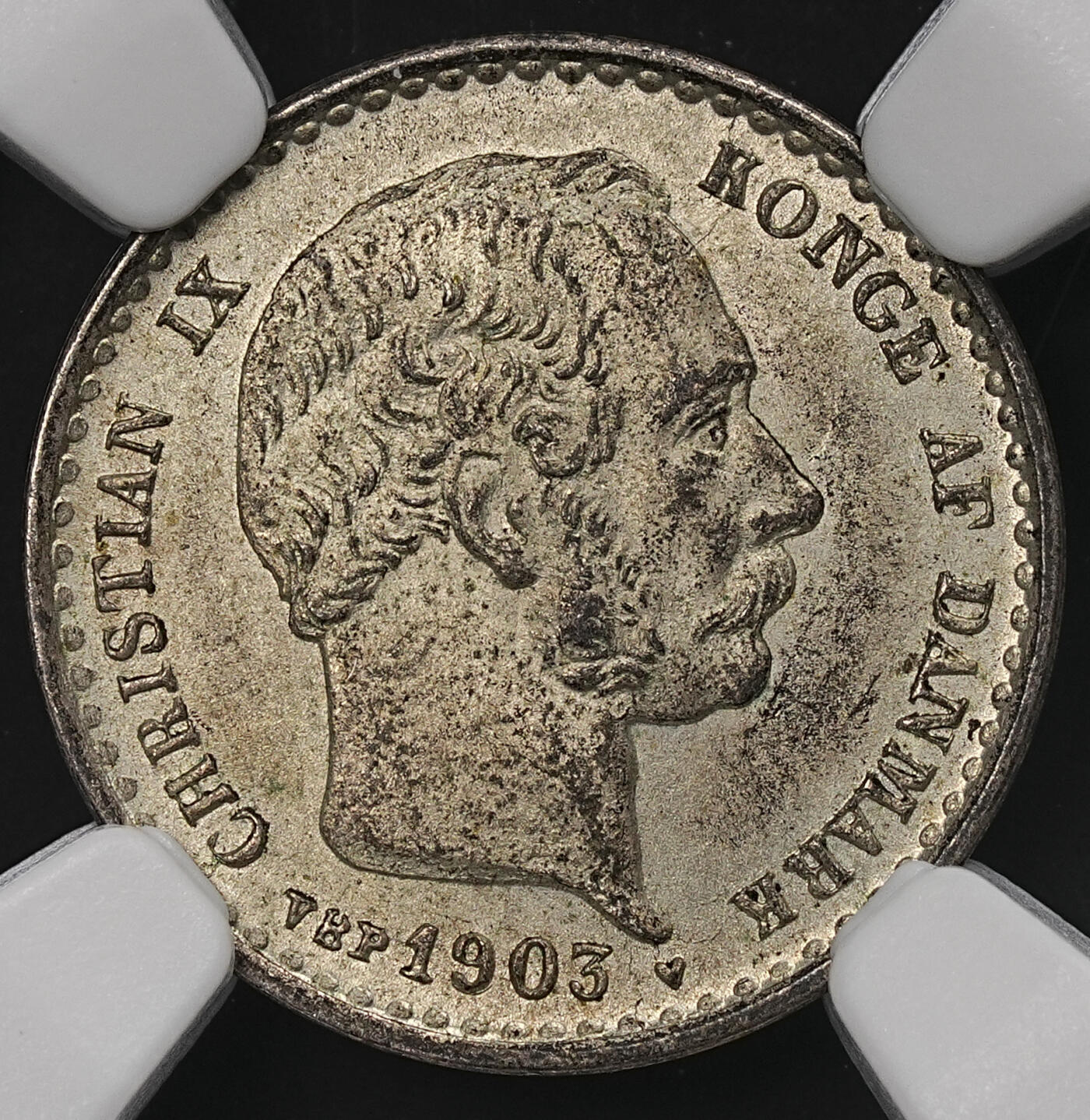 修遠堂世界钱币第110期 NGC MS64  1903年丹麦海豚10欧尔银币