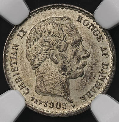 修遠堂世界钱币第110期 - NGC MS64  1903年丹麦海豚10欧尔银币